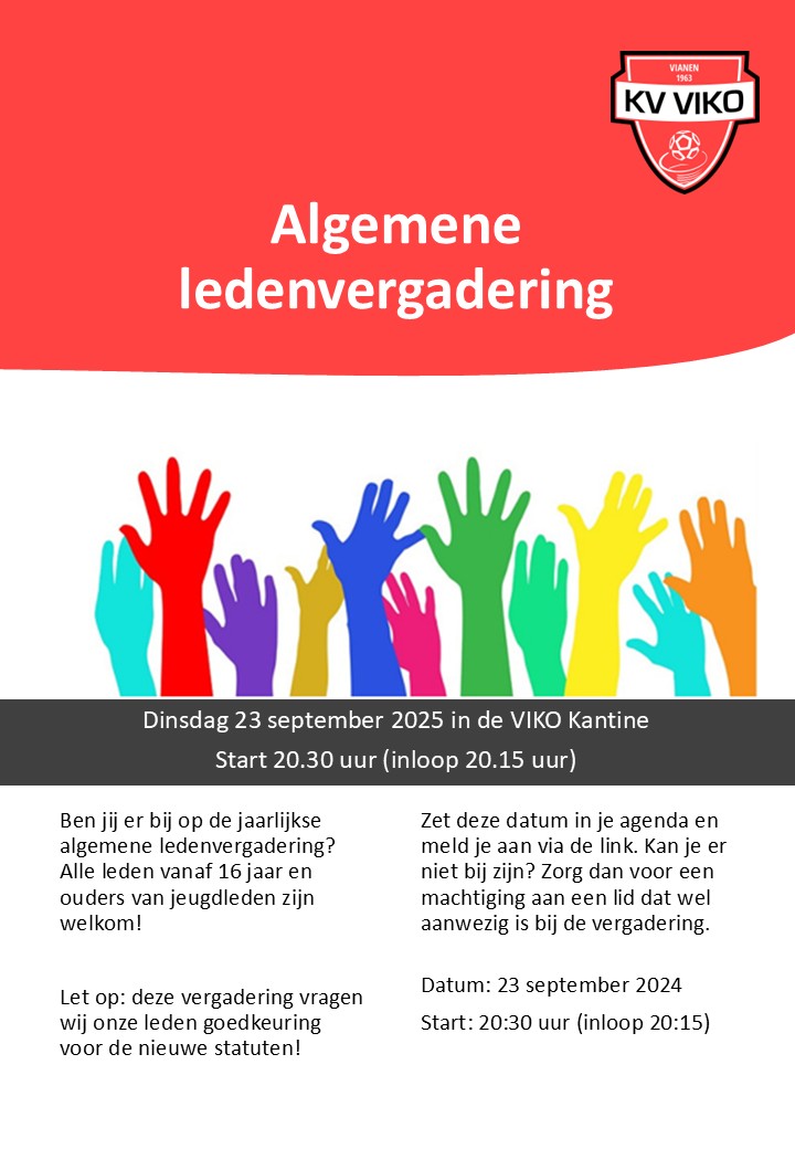 Algemene Leden Vergadering 23 sept 2025 - Meld je nu aan!